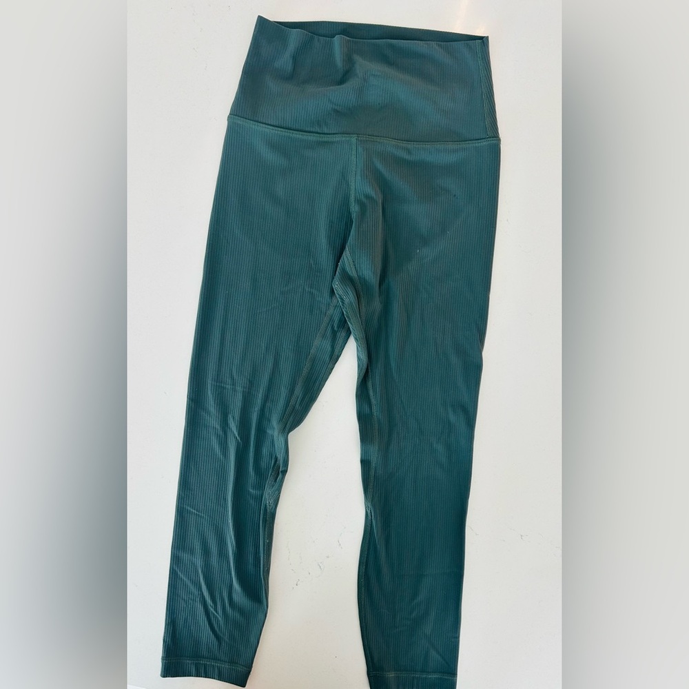 lululemon athletica Ribbed Leggings in Slate Green